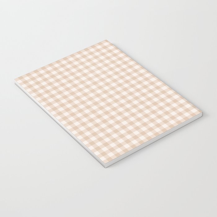 Gingham Plaid Pattern - Warm Neutral Tan Notebook Gallery Image 3