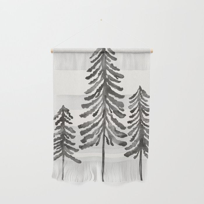 Pine Trees - Black Ink Wall Hanging Gallery Image 1