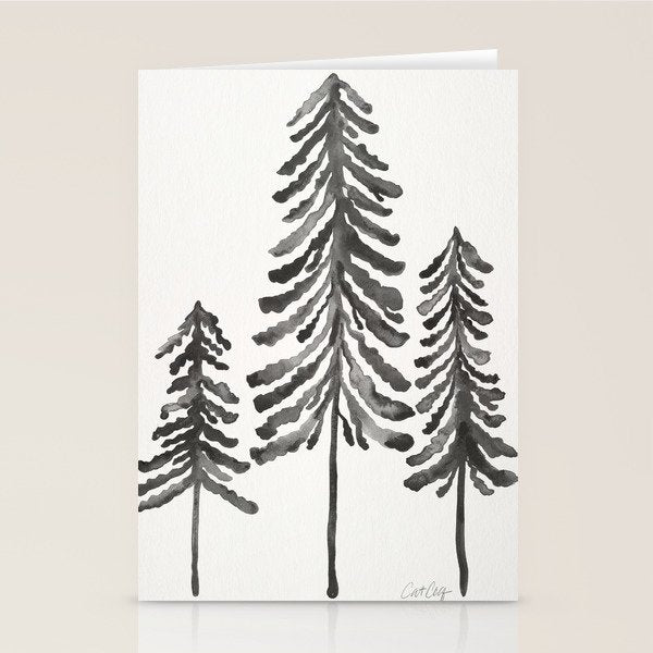Pine Trees - Black Ink Stationery Card Gallery Image 2
