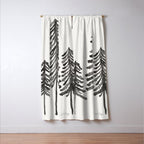 Pine Trees - Black Ink Window Curtain Gallery Image 3