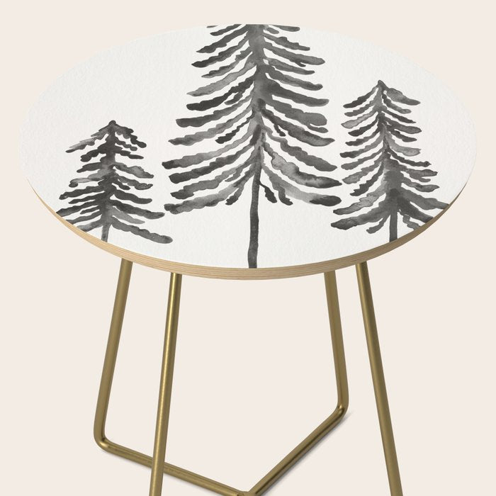 Pine Trees - Black Ink Side Table Gallery Image 2