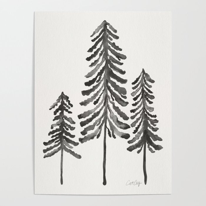 Pine Trees - Black Ink Poster Gallery Image 4