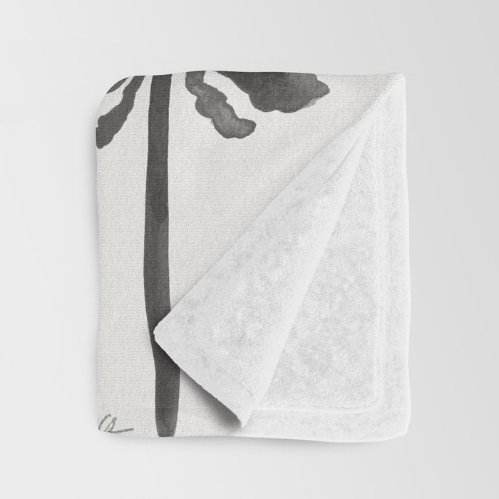 Pine Trees - Black Ink Throw Blanket Gallery Image 3