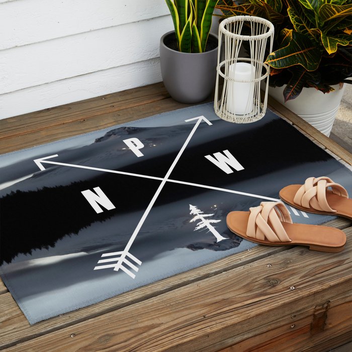 PNW Pacific Northwest Compass - Mt Hood Adventure Outdoor Rug Gallery Image 2