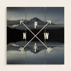 PNW Pacific Northwest Compass - Mt Hood Adventure Wood Wall Art Gallery Image 1