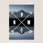 PNW Pacific Northwest Compass - Mt Hood Adventure Stationery Card Gallery Image 2