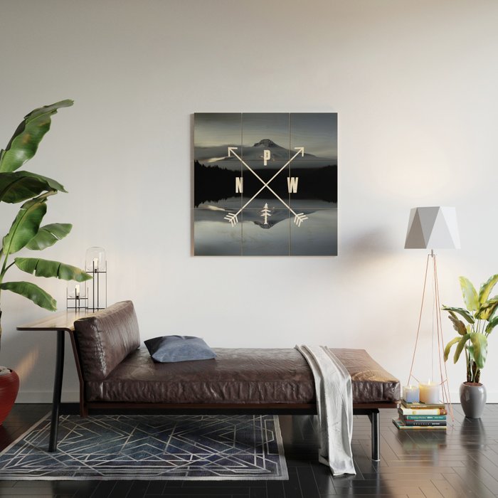 PNW Pacific Northwest Compass - Mt Hood Adventure Wood Wall Art Gallery Image 2