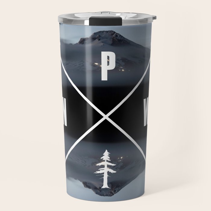 PNW Pacific Northwest Compass - Mt Hood Adventure Travel Mug Gallery Image 1