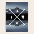PNW Pacific Northwest Compass - Mt Hood Adventure Poster Gallery Image 4
