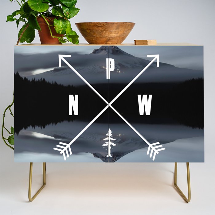 PNW Pacific Northwest Compass - Mt Hood Adventure Credenza Gallery Image 1
