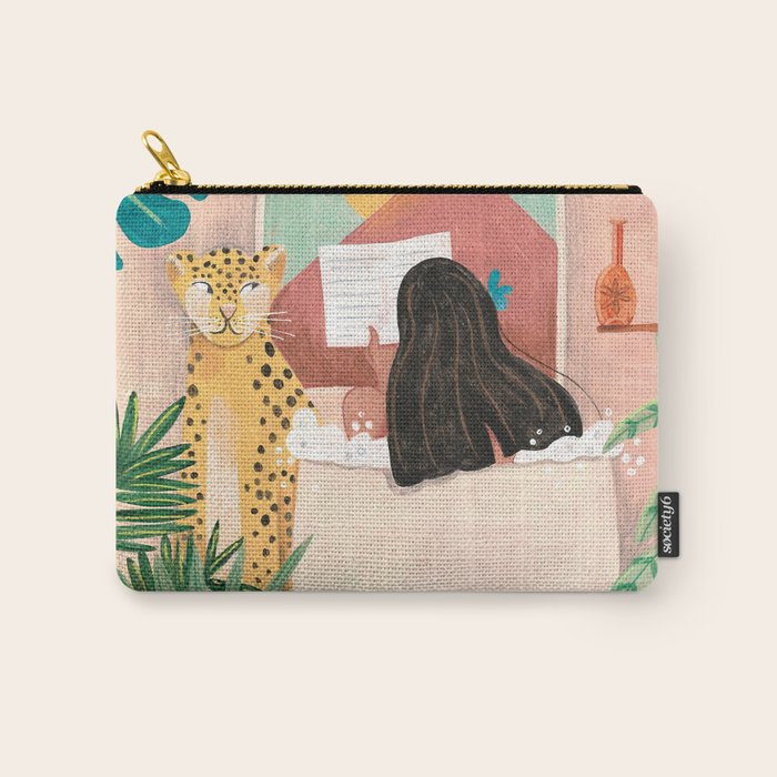 Woman relaxing in bath travel  Carry All Pouch Gallery Image 1