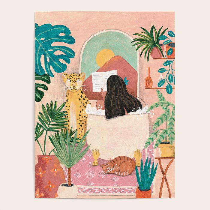 Woman relaxing in bath travel  Poster Gallery Image 4