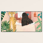 Woman relaxing in bath travel  Desk Mat Gallery Image 3