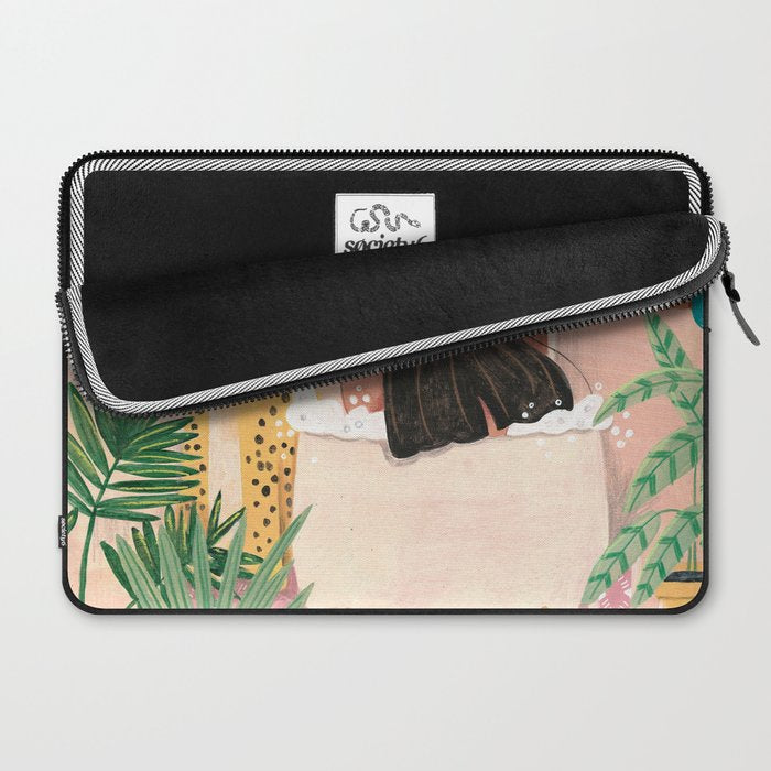 Woman relaxing in bath travel  Laptop Sleeve Gallery Image 2