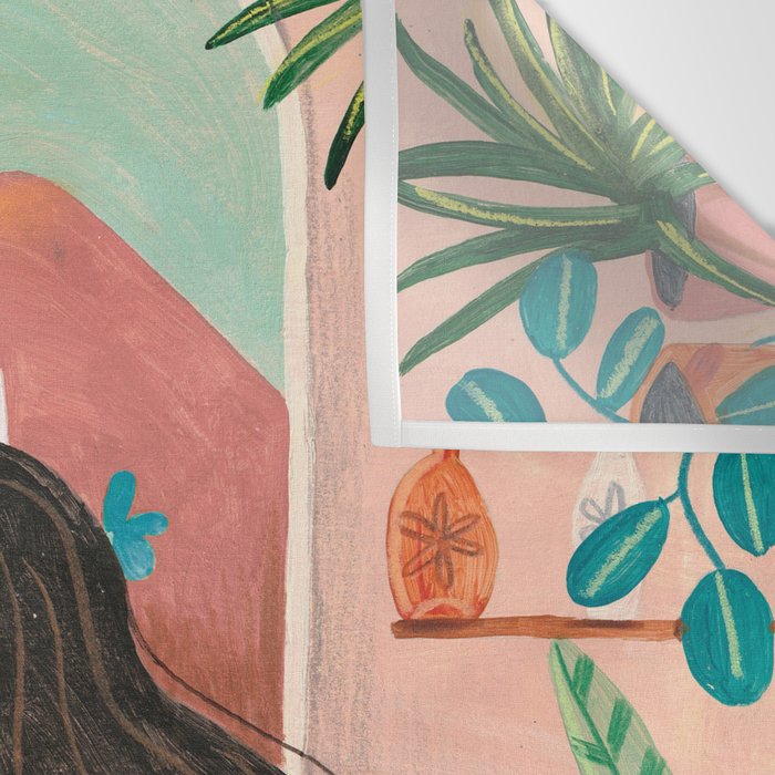 Woman relaxing in bath travel  Wall Tapestry Gallery Image 3