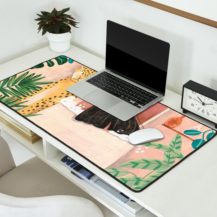 Woman relaxing in bath travel  Desk Mat Gallery Image 2