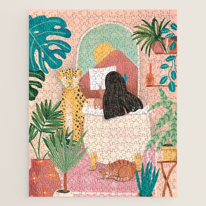 Woman relaxing in bath travel  Jigsaw Puzzle Gallery Image 1