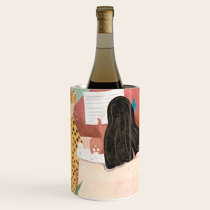 Woman relaxing in bath travel  Wine Chiller Gallery Image 1