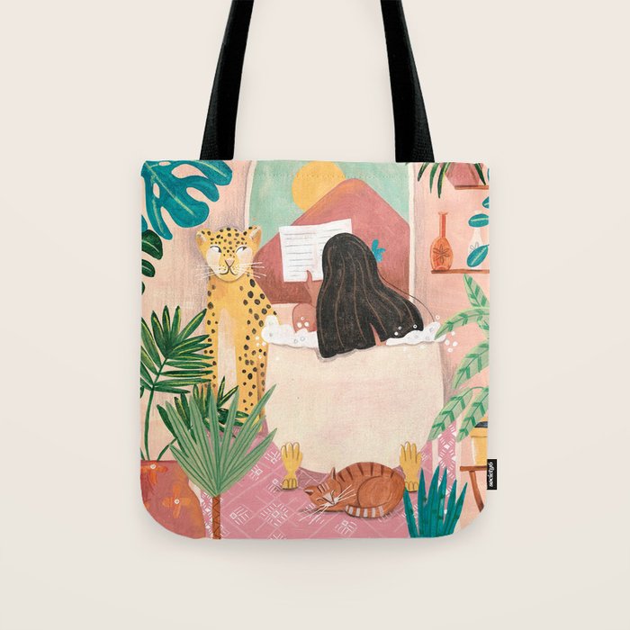 Woman relaxing in bath travel  Tote Bag Gallery Image 1