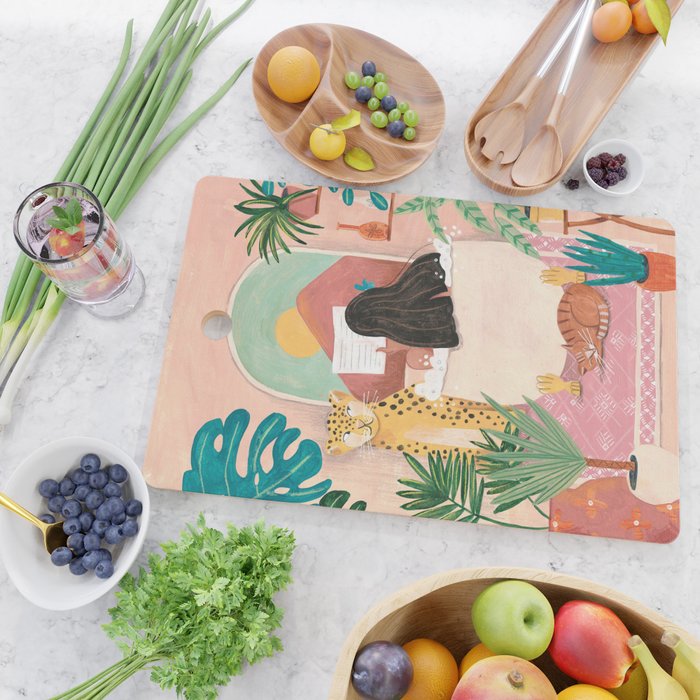 Woman relaxing in bath travel  Cutting Board Gallery Image 2