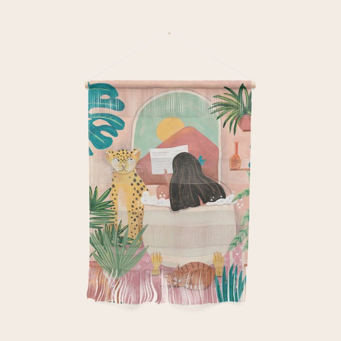 Woman relaxing in bath travel  Wall Hanging Gallery Image 1