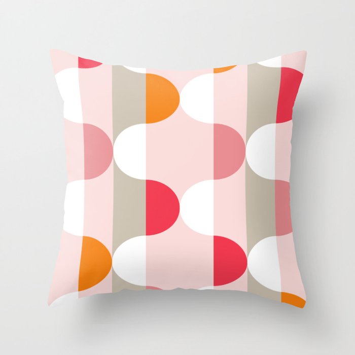City life facade pearl pink Throw Pillow Gallery Image 1