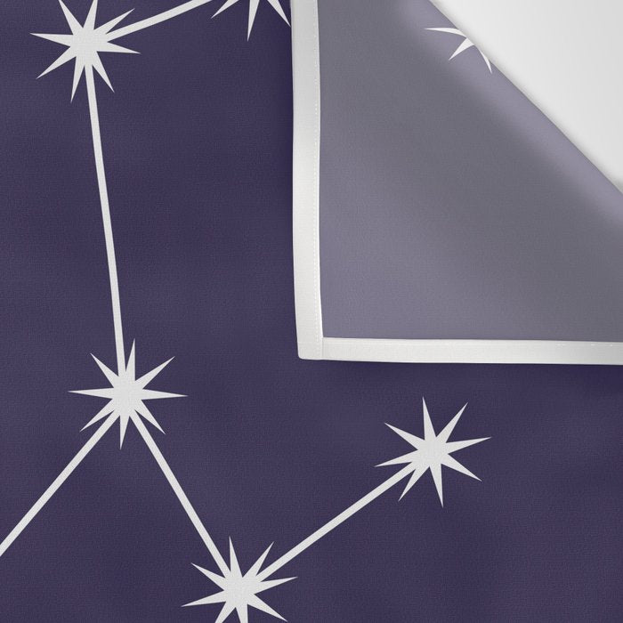 Taurus Zodiac Star Constellation Line Art Dark Purple Wall Tapestry Gallery Image 3