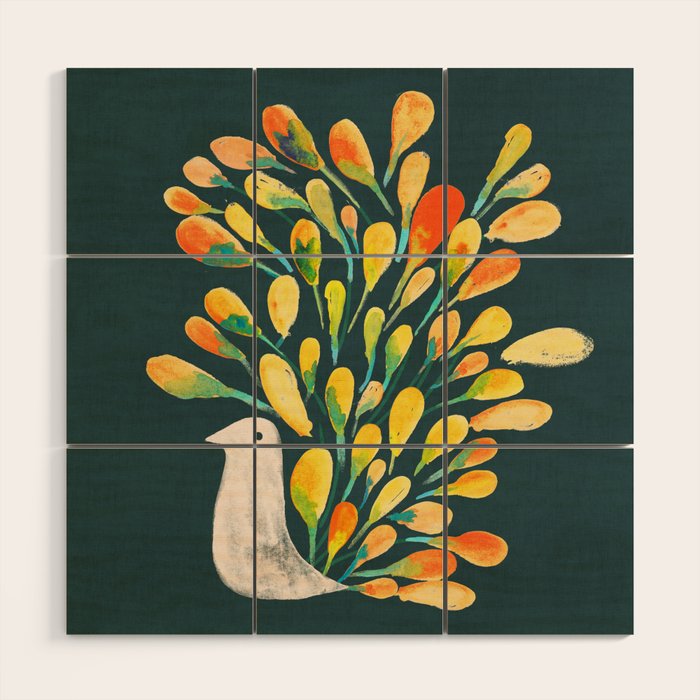 Watercolor Peacock Wood Wall Art Gallery Image 1