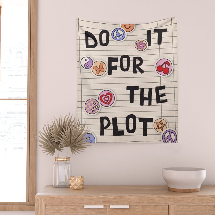 Do It For The Plot Y2k Stickers Wall Tapestry Gallery Image 2