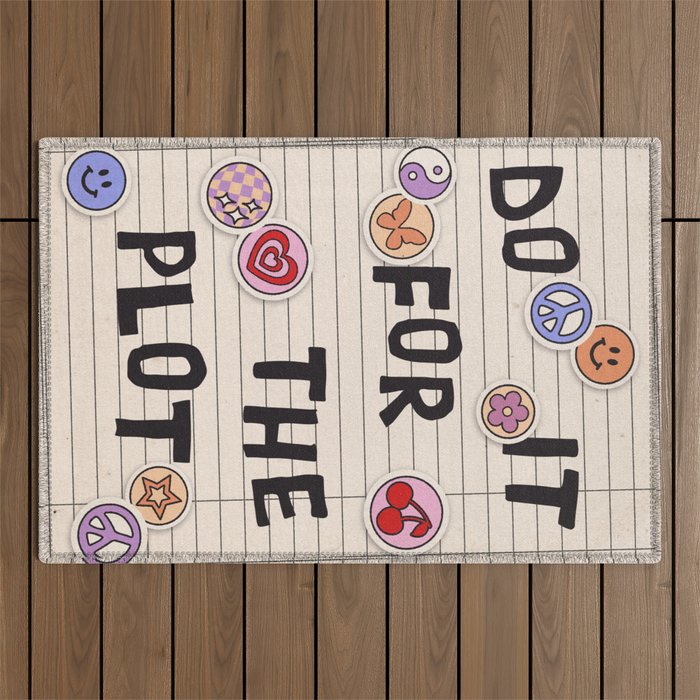 Do It For The Plot Y2k Stickers Outdoor Rug Gallery Image 1