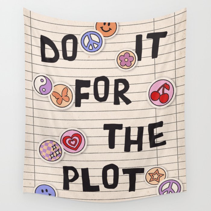 Do It For The Plot Y2k Stickers Wall Tapestry Gallery Image 4