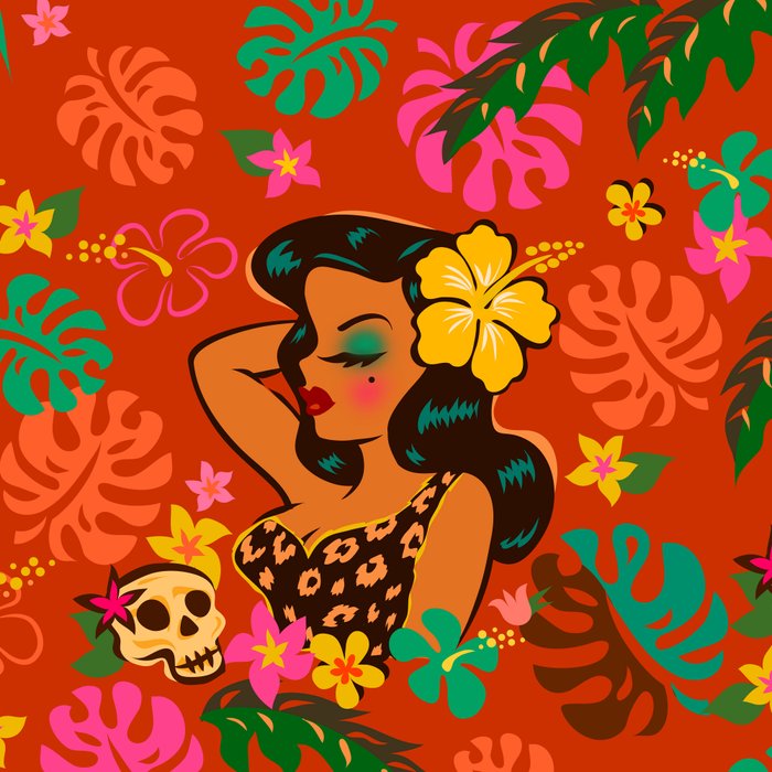 Tropical Tiki Girl Coffee Mug Gallery Image 2