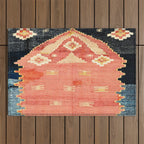 South West Anatolia  Antique Turkish Niche Kilim Print Outdoor Rug Gallery Image 1