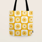 Checkered Daisies - Yellow Tote Bag Gallery Image 1
