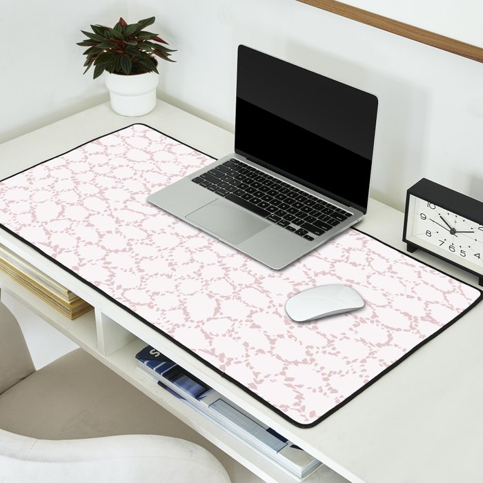 Abstract organic dots - soft baby pink pattern Desk Mat Gallery Image 2