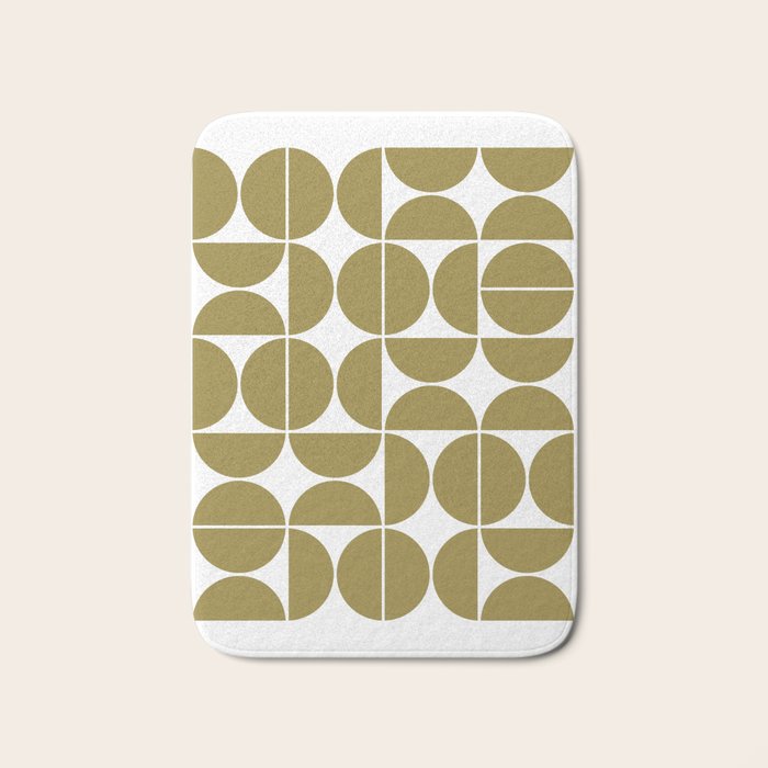 Mid Century Modern Geometric 04 Flat Gold Bath Mat Gallery Image 1