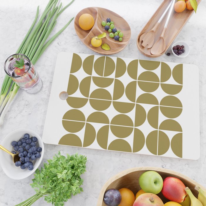 Mid Century Modern Geometric 04 Flat Gold Cutting Board Gallery Image 2