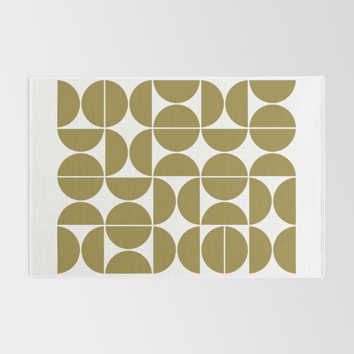 Mid Century Modern Geometric 04 Flat Gold Rug Gallery Image 2