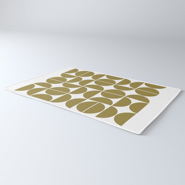 Mid Century Modern Geometric 04 Flat Gold Rug Gallery Image 3