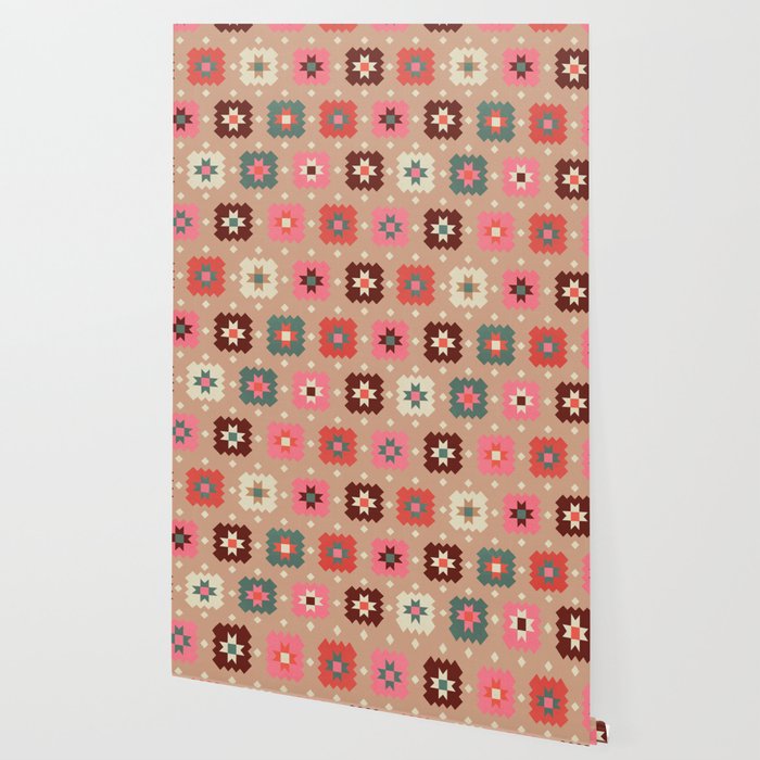 Festive Winter Quilt Tiles With Stars Wallpaper Gallery Image 2