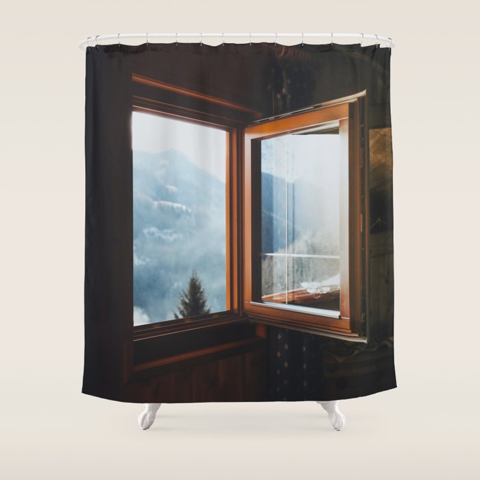 Dolomite Cabin Shower Curtain Gallery Image 1