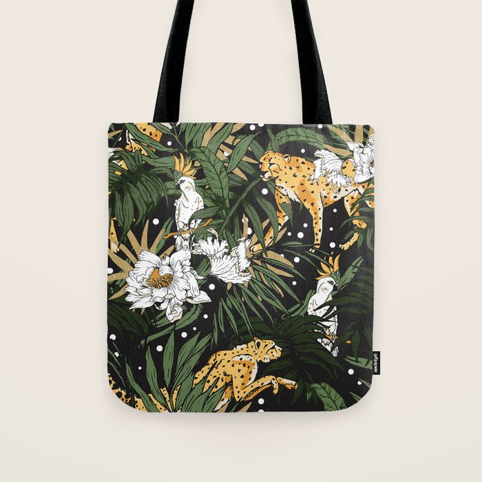 Cheetah in the glamorous nocturnal jungle Tote Bag Gallery Image 1