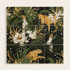 Cheetah in the glamorous nocturnal jungle Wood Wall Art Gallery Image 1