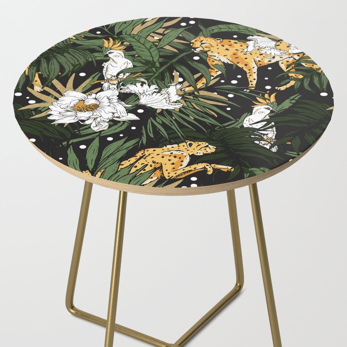 Cheetah in the glamorous nocturnal jungle Side Table Gallery Image 2