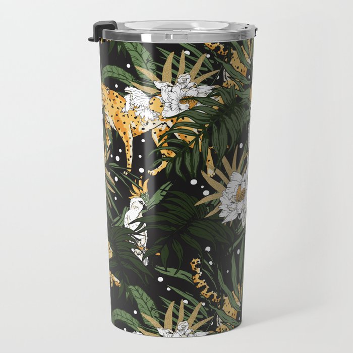 Cheetah in the glamorous nocturnal jungle Travel Mug Gallery Image 3