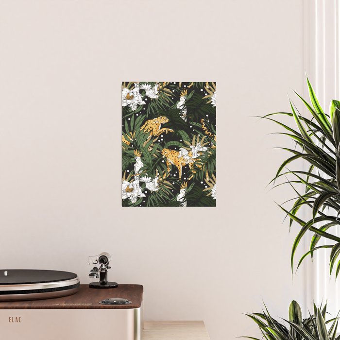 Cheetah in the glamorous nocturnal jungle Poster Gallery Image 2
