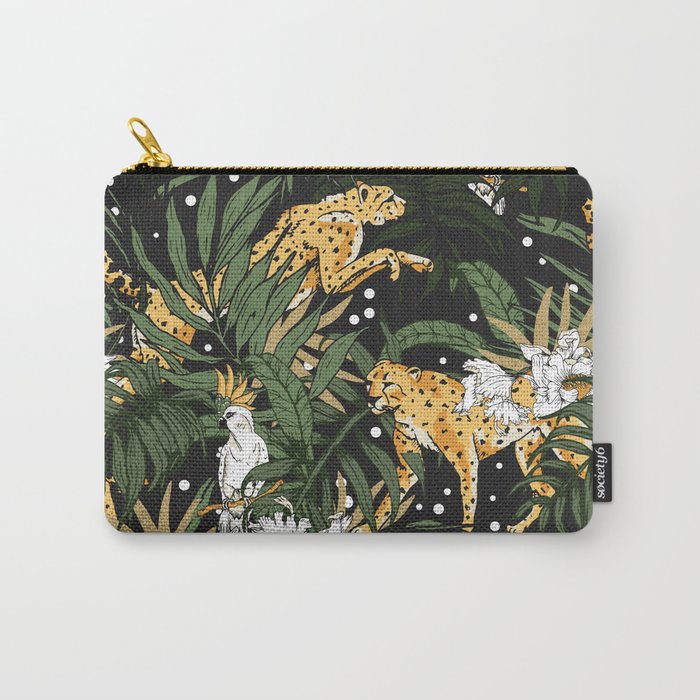 Cheetah in the glamorous nocturnal jungle Carry All Pouch Gallery Image 1