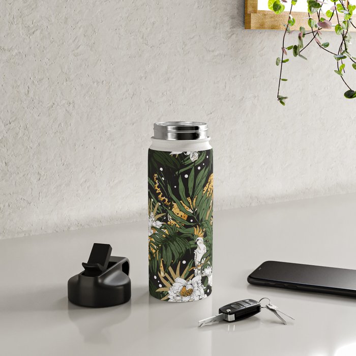 Cheetah in the glamorous nocturnal jungle Water Bottle Gallery Image 5