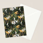 Cheetah in the glamorous nocturnal jungle Stationery Card Gallery Image 2