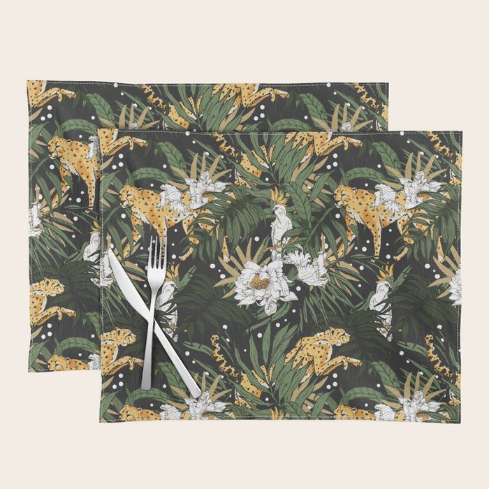 Cheetah in the glamorous nocturnal jungle Placemat Gallery Image 1